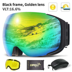 Magnetic Ski Goggles with Quick-change Lens and Case Set