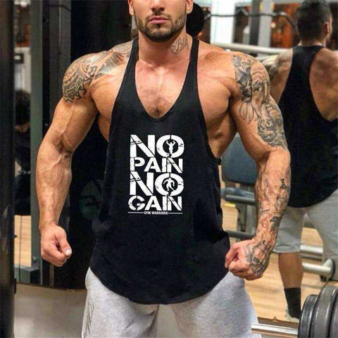 Image of No Pain No Gain Aesthetic Bodybuilding Stringer Tank Top