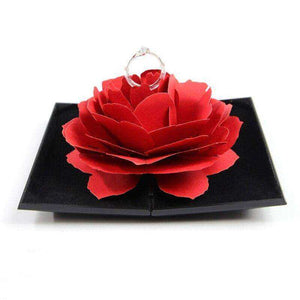 New Red Rose Ring Box Jewelry Holder