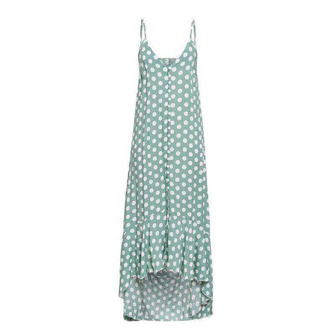 Image of Elegant Polka Dot Boho Midi Summer Dress