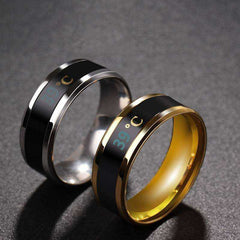 Fashion Sensor Real-time Body Temperature Display Ring Stainless Steel