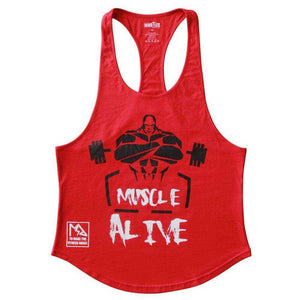 MUSCLE ALIVE Fitness Tank Top Men Bodybuilding Sleeveless
