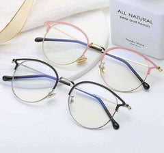 Anti-Radiation Blue Light Round Cat Eyes Eyeglasses