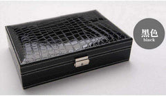Cosmetic Rectangular Leather Case Jewelry Box