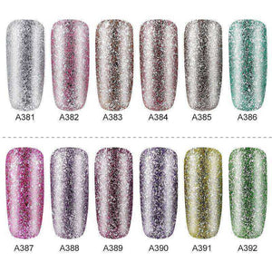 Hybrid Varnishes Gel Nail Polish Set Glitter Platinum Nails Art