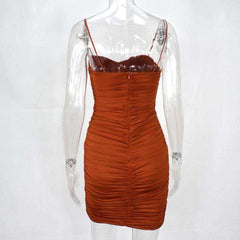 Women's 2 Layers Bodycon Ruched Elegant Dress