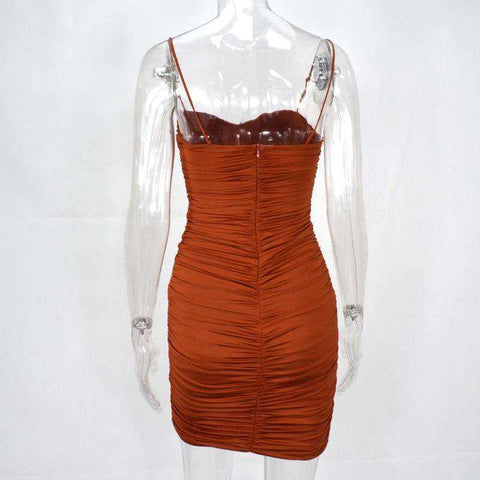 Image of Women's 2 Layers Bodycon Ruched Elegant Dress