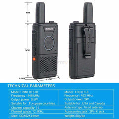 Rechargeable Walkie Talkie 4pcs Dual PTT Two-way Radio