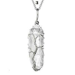 Rainbow Stone Tree of Life Pendant Necklace
