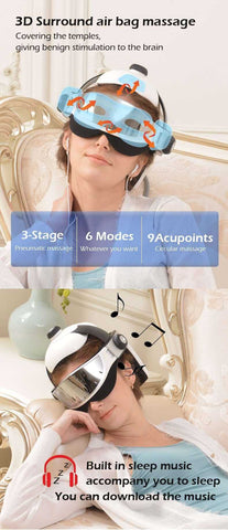 Image of Smart Head Eye Massager 2 in 1 Heating Air Pressure Vibration Therapy