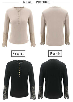 Lace Stitching Knitted Top