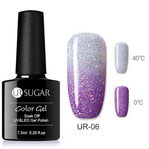 Image of 3 Colors Temperature Changing Gel Glitter Nail Polish