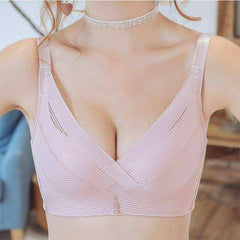 Women Sexy Push Up Lingerie Wire Free Bras Wide Straps Underwear
