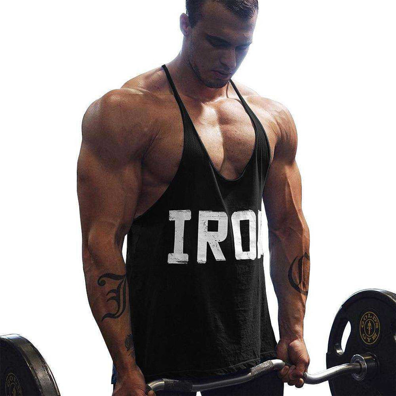 Men's Athletic Printed Gym Workout Bodybuilding Tank Tops Stringer