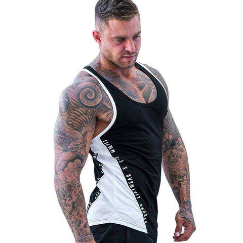 Image of Men Bodybuilding Tank Tops Workout Cotton Sleeveless Shirt Stringer Singlet Vest