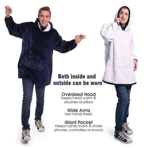 Winter Sherpa Blanket With Sleeves