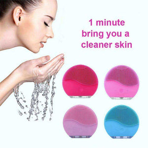 Electric Sonic Vibration Massager Silicone Facial Cleansing Brush