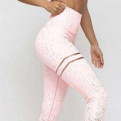 Women High Waist Glittered Push Up Workout Leggings