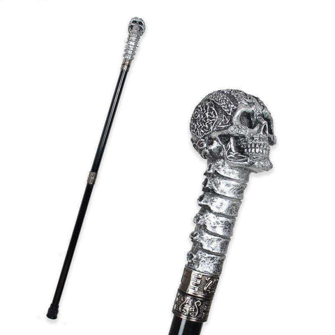 Image of Fashion Decorative Skull Head Handle Walking Stick Metal Canes Men