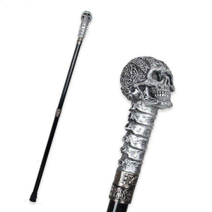 Fashion Decorative Skull Head Handle Walking Stick Metal Canes Men