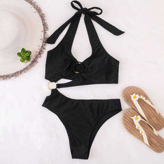 2021 Sexy Hollow One Piece Bandage Push Up High Waist Monokini Swimwear