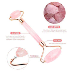 Rose Quartz Slimming Face & Jade Facial Massage Roller Stone Skin Massage Set Box