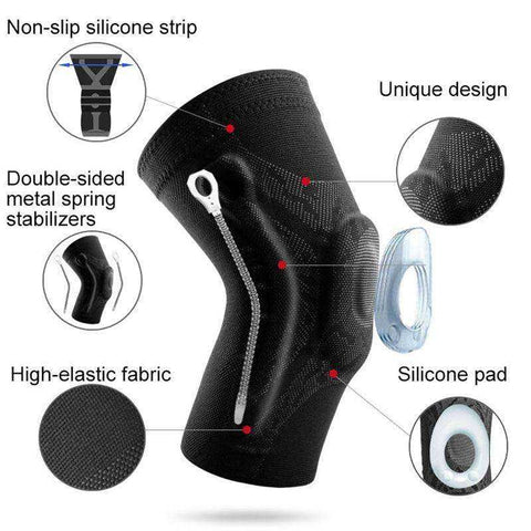 Image of High Quality Compression Knee Support Sleeve Protector Elastic Brace With Springs