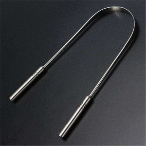 Portable Stainless Steel Tongue Scraper Cleaner Brush
