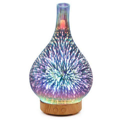 3D Glass Vase Shape Air Humidifier 7 Color Led Night Light