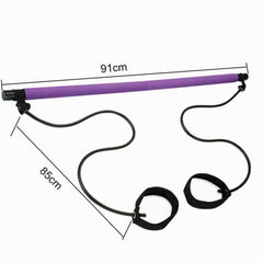 Pilates Bar Body Kit Crossfit Rubber Tube Elastic Bands