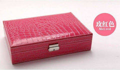Cosmetic Rectangular Leather Case Jewelry Box