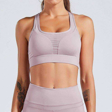 Image of Women Fashion Bra Patchwork Strapless Tank Top w/ Sexy Mesh Fitness Short Top