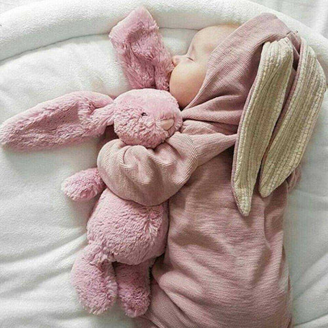 Image of Cutest Baby Warm Bunny Romper Long Ear Hooded Newborn Onesie