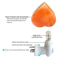 Warm White Salt Lamp Natural Crystal Hand Carved Air Purifying
