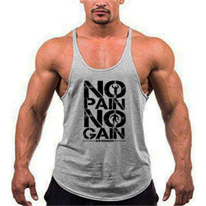 NO PAIN NO GAIN Aesthetic Tank Top Fitness Apparel Men