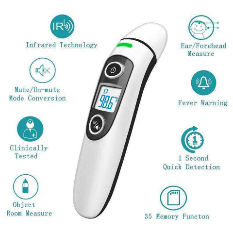 Image of Digital Infrared IR LCD Baby Forehead Ear Non Contact Body Thermometer