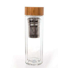 Portable Double Wall Glass Bottle Tea Infuser Tumbler