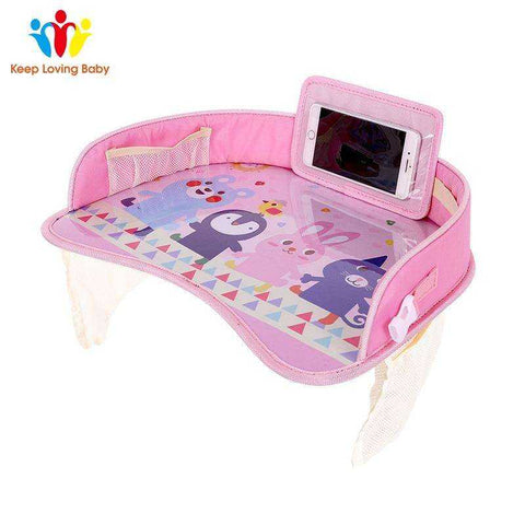 Image of Portable Tray Plates Waterproof Dining Drink Car Table For Kids
