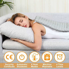 6 Level 120W Electric Heating Pad Timer For Shoulder Neck Back Spine Leg Pain Relief