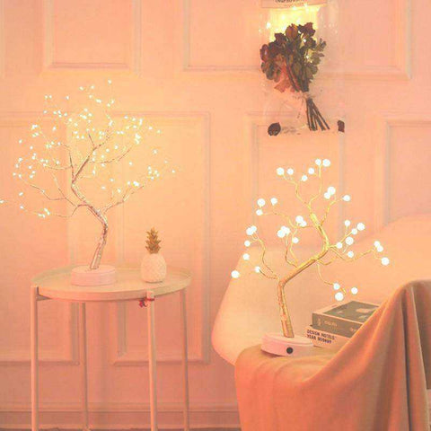 Image of LED Night Light Mini Christmas Tree Copper Wire Garland Lamp