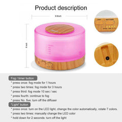 Aesthetic 7 Color LED Light Air Humidifier Cool Mist Aroma Oil Diffuser