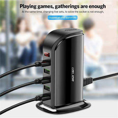 5 Port USB Charger HUB LED Display Multi USB Charging Station