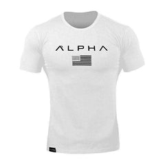 Sports Fitness Fashion Letter Printing Men's Short Sleeve T-shirt