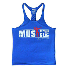 Muscle Alive Bodybuilding Tank Top Men's Cotton Muscle Shirt