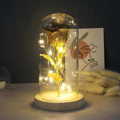 Red Rose In A Glass Dome With LED Light