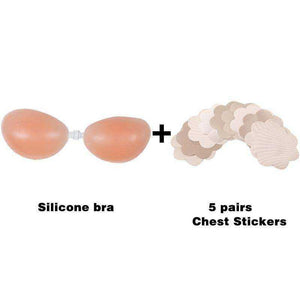 Silicone Invisible Push Up Sexy Strapless Stealth Adhesive Backless Breast Enhancer Bra