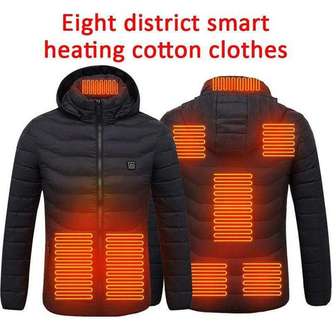 Image of USB Electric Heated Vest Cotton Coat Camping Hiking Thermal Warmer Jacket