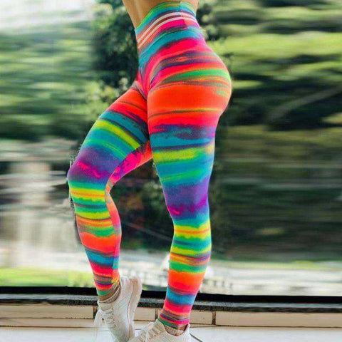 Image of Women's Stretchy High Waist Printing Butt Lift Hip Push up Workout Fitness Leggings
