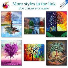 DIY Framed Painting Four Seasons Tree For Home Adults Room Decoration