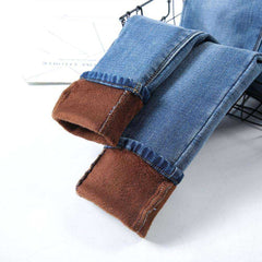 Women Warm Jean Pants